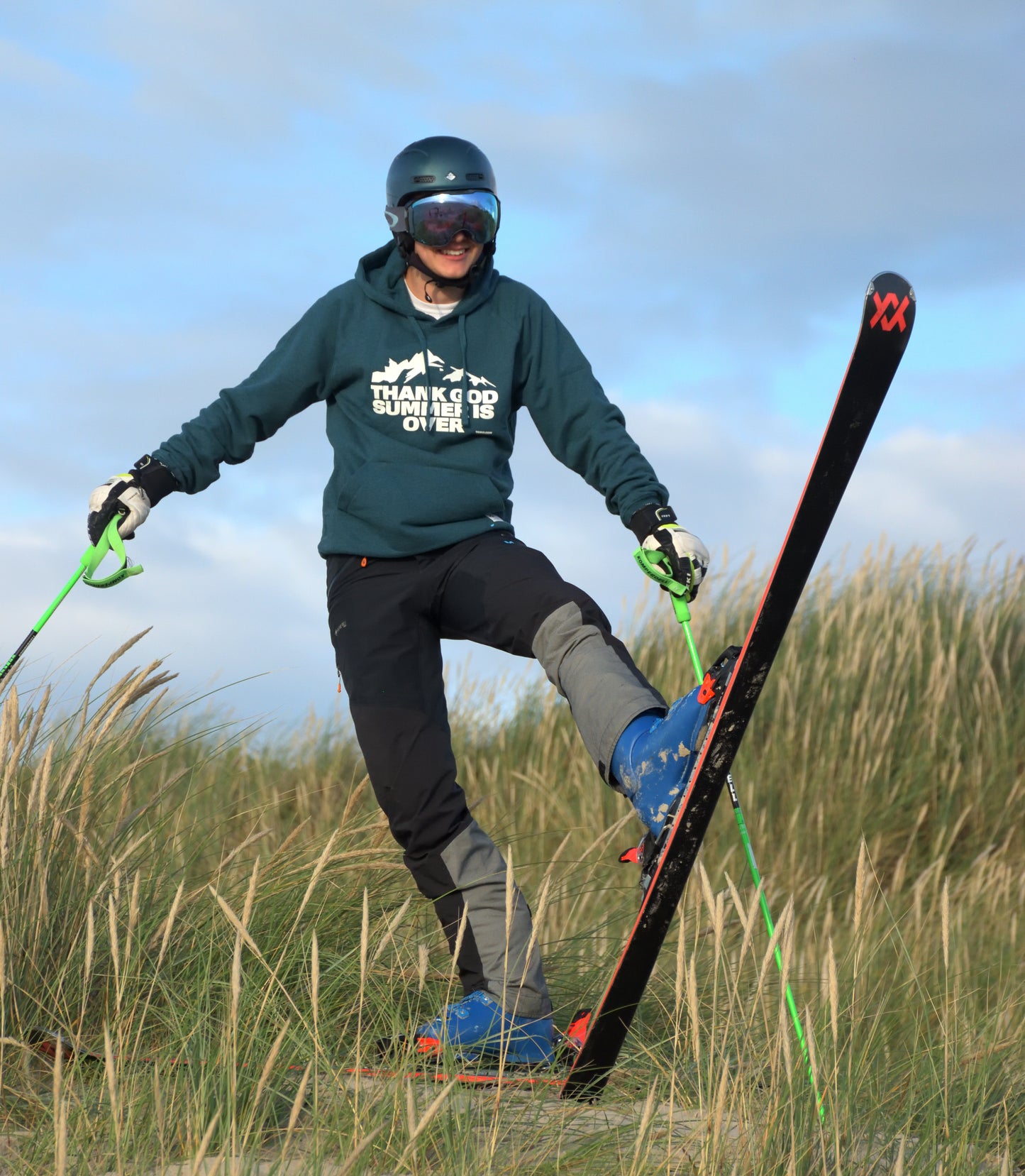 New Mountain Hoodie Petrol-blue